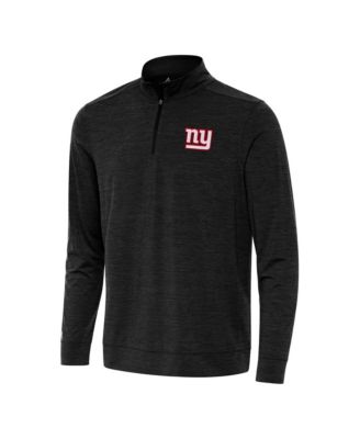 Men's Heather Black New York Giants Bright Quarter-Zip Top