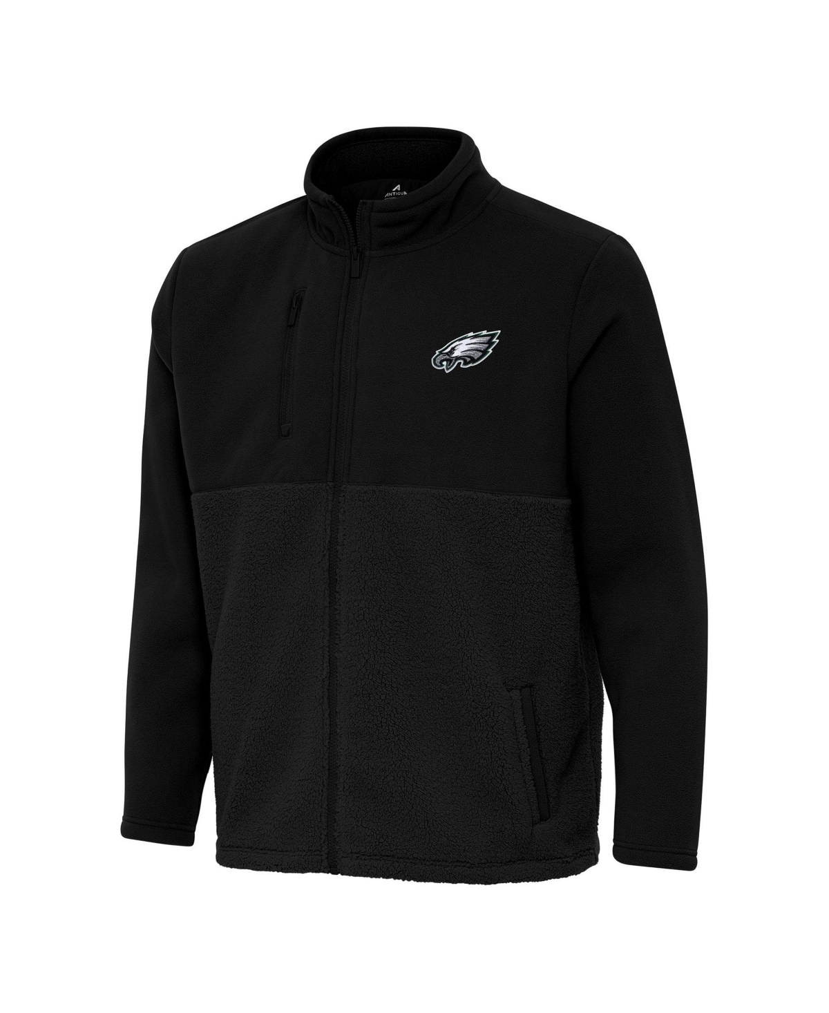Antigua Men's Black Philadelphia Eagles Daily Fused Full-Zip Jacket - Black
