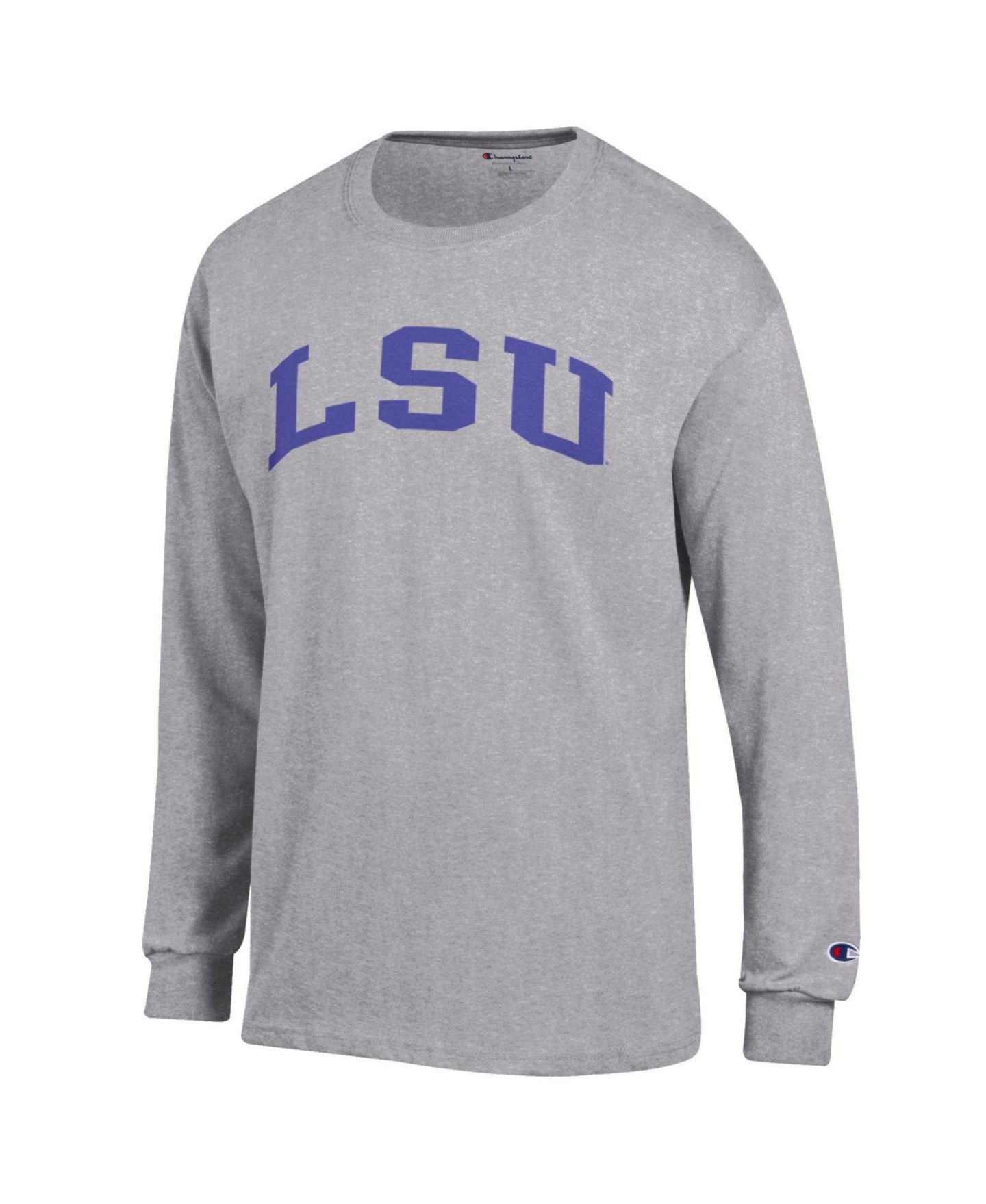 Мужская футболка Champion Heather Gray LSU Tigers Basic Arch Long-Sleeve — фото 2