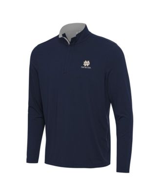 Men's Navy/Gray Notre Dame Fighting Irish Content Quarter-Zip Pullover Top