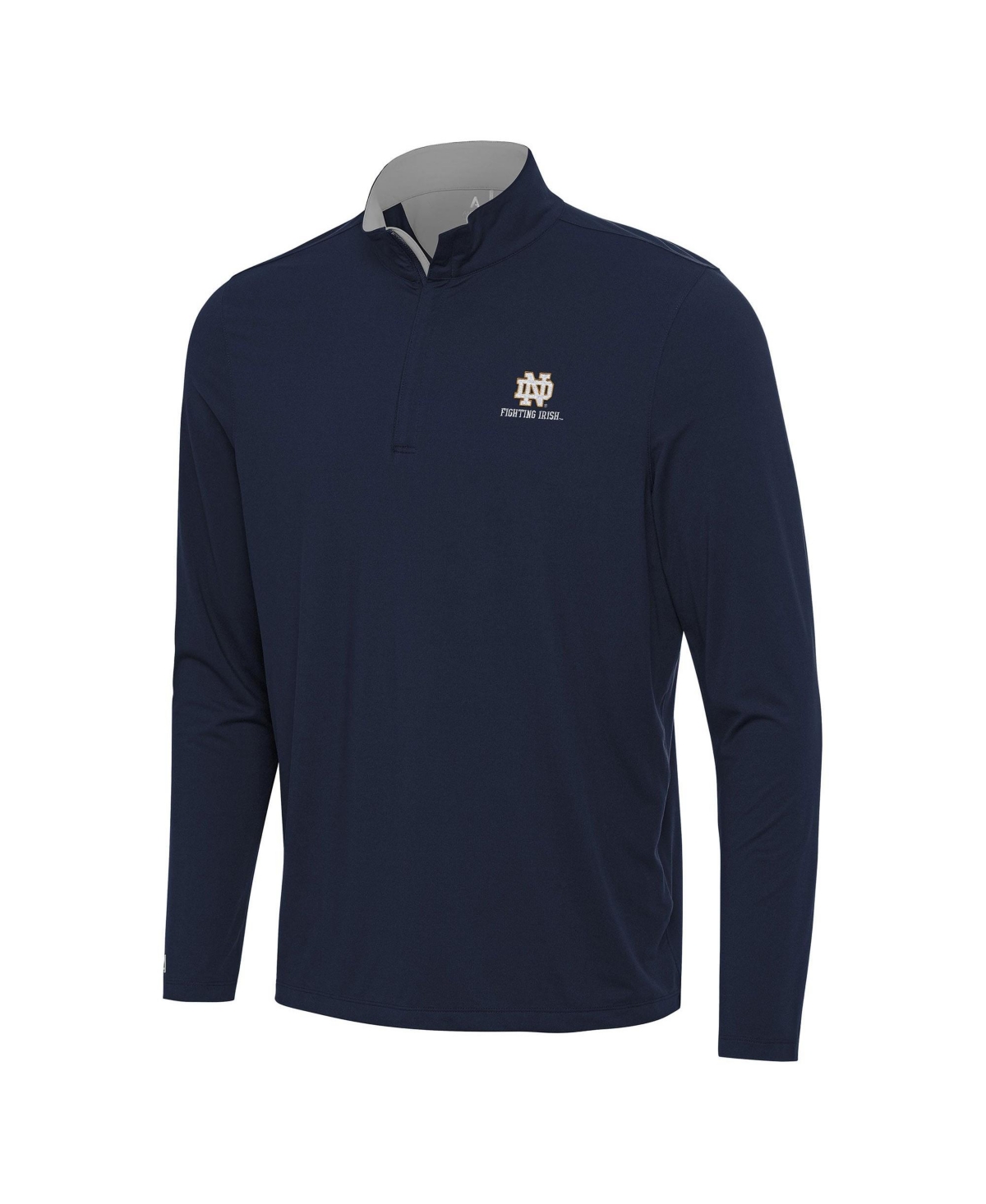 Antigua Men's Navy/Gray Notre Dame Fighting Irish Content Quarter-Zip Pullover Top - Navy, Gray