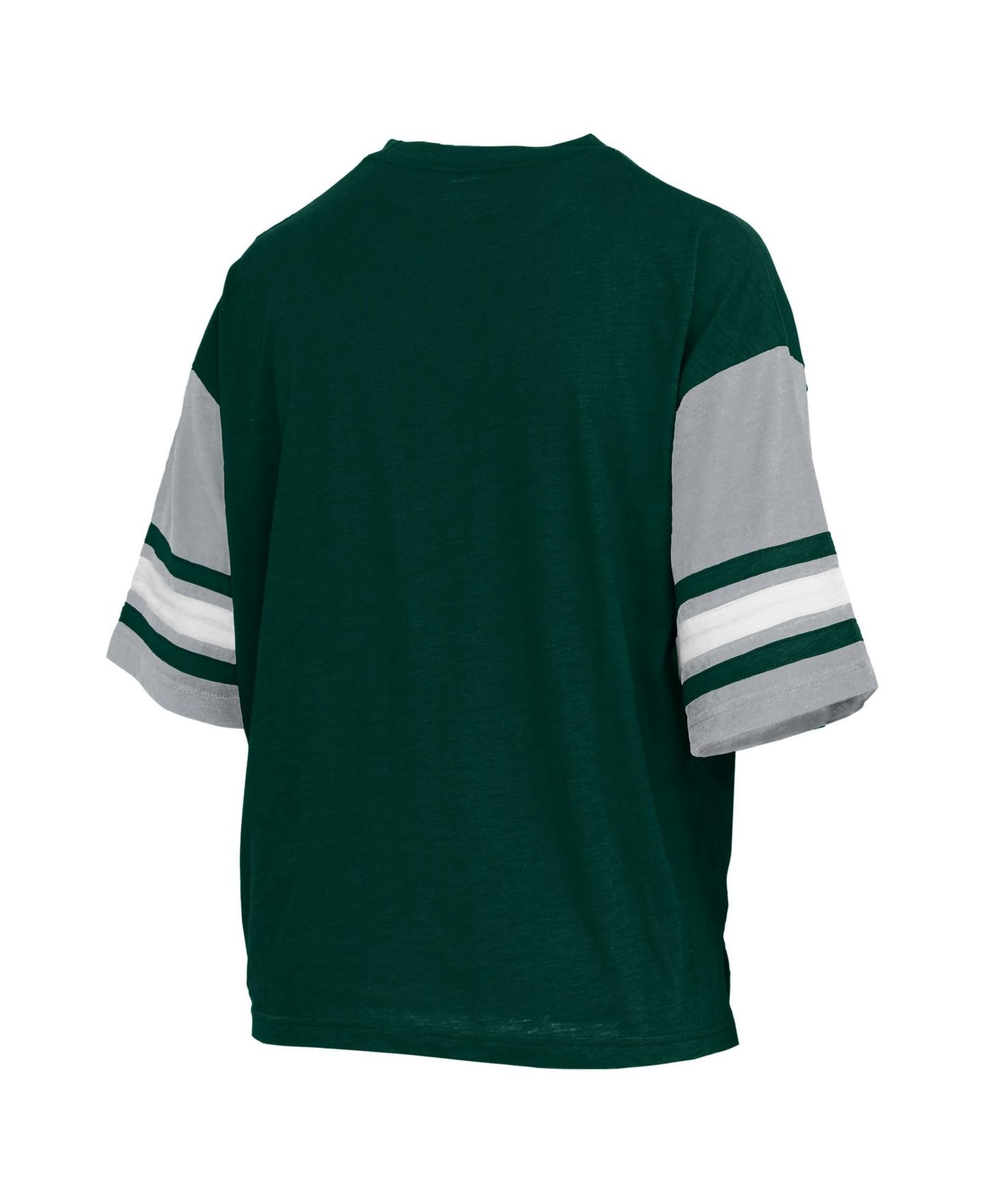 Женская футболка Pressbox Green Michigan State Spartans Sunday Color block Seal Slub — фото 3