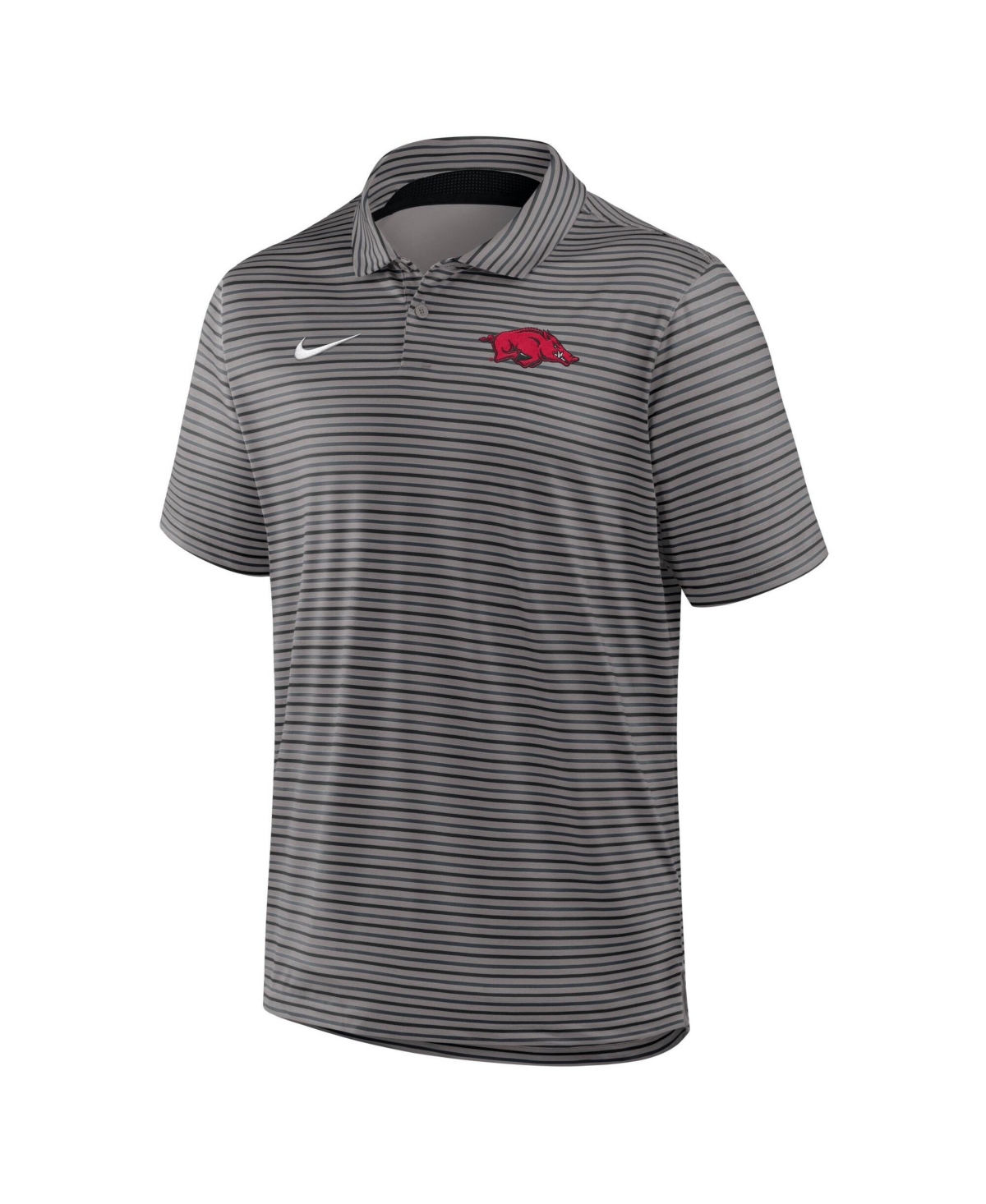 Nike Men's Gray Arkansas Razorbacks Dri-fit Tour Stripe Polo Shirt - Gray
