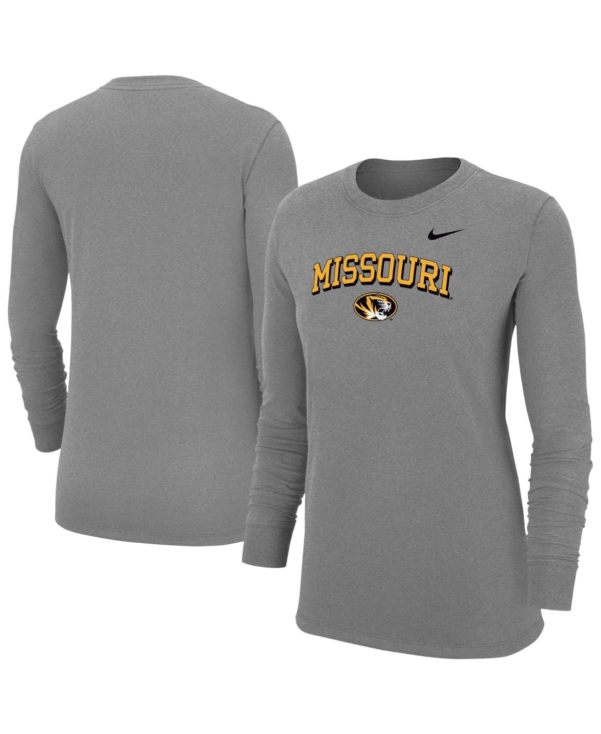 Nike Women's Heather Gray Missouri Tigers Core Long-Sleeve T-Shirt - Heather Gray