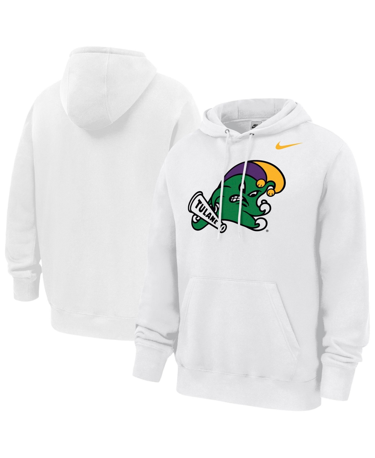 Nike Men's White Tulane Green Wave Club Fleece Hoodie - White