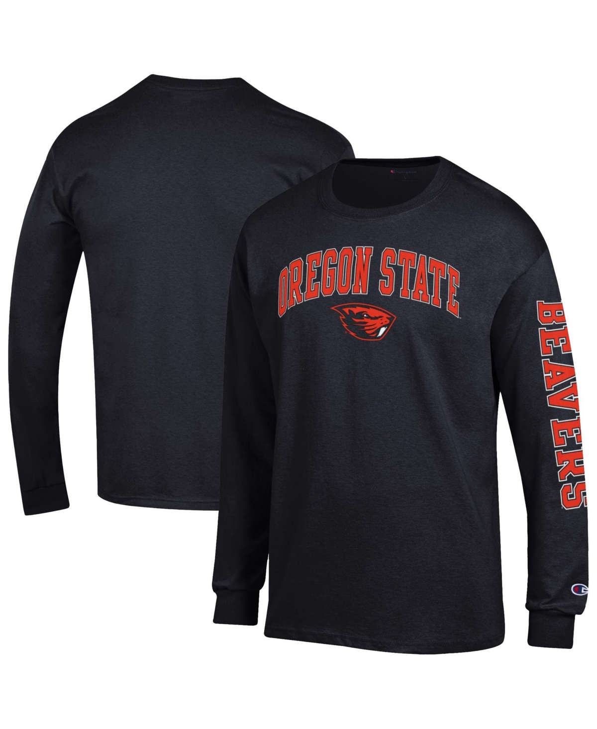 Champion Men's Black Oregon State Beavers Arch Over Logo 2-Hit Long-Sleeve T-Shirt - Black