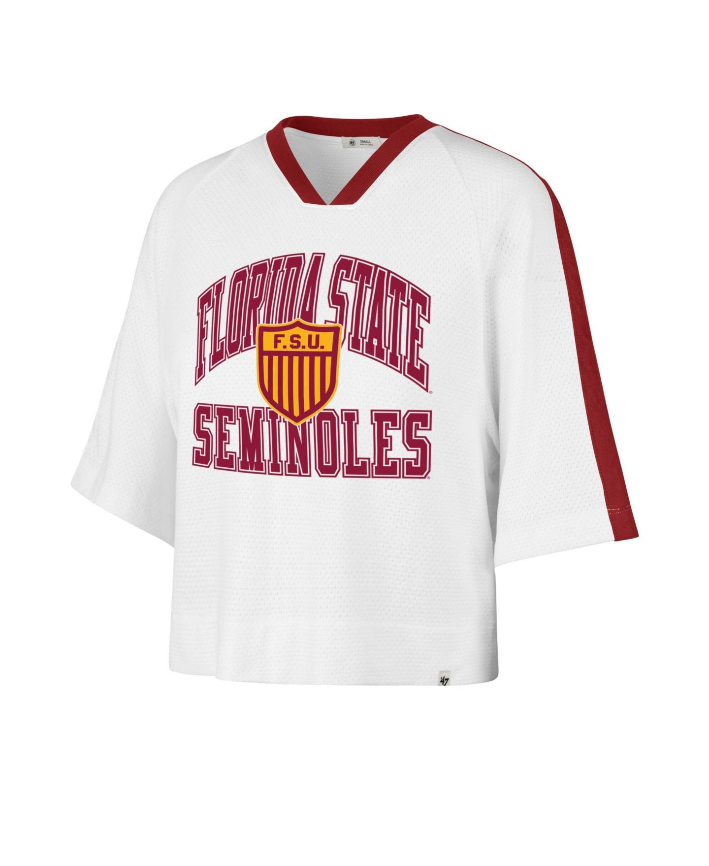 Женская футболка '47 Brand White Florida State Seminoles Big Overarch Drop Needle Raglan V-Neck — фото 2