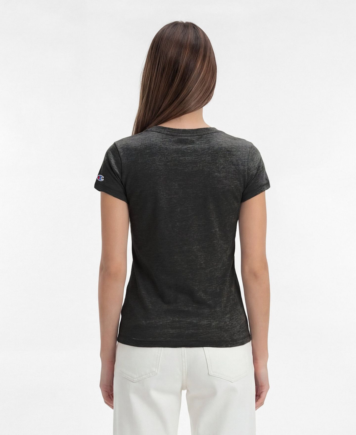 Женская футболка Champion Black Pittsburgh Steelers Triumph Tri-Blend V-Neck — фото 2