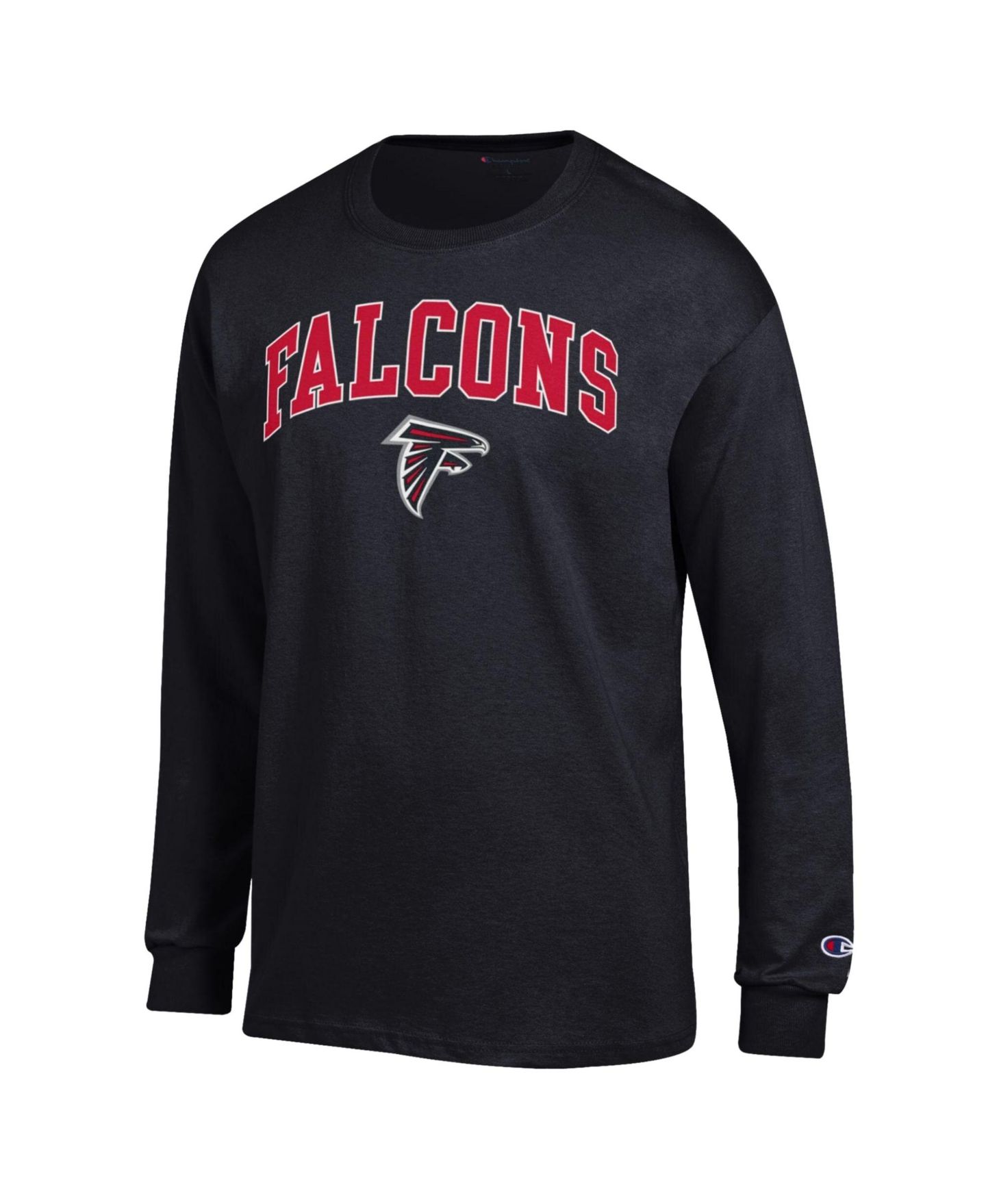 Мужская футболка Champion Black Atlanta Falcons Arch Over Logo Long-Sleeve — фото 2