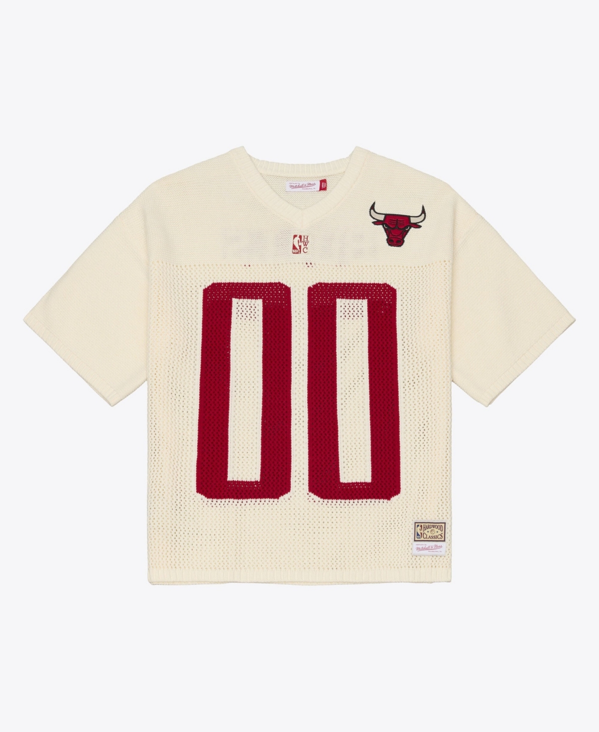 Mitchell & Ness Men's Mitchell Ness Cream Chicago Bulls Hardwood Classics Retro Roots Short-Sleeve Sweater Jersey - Cream