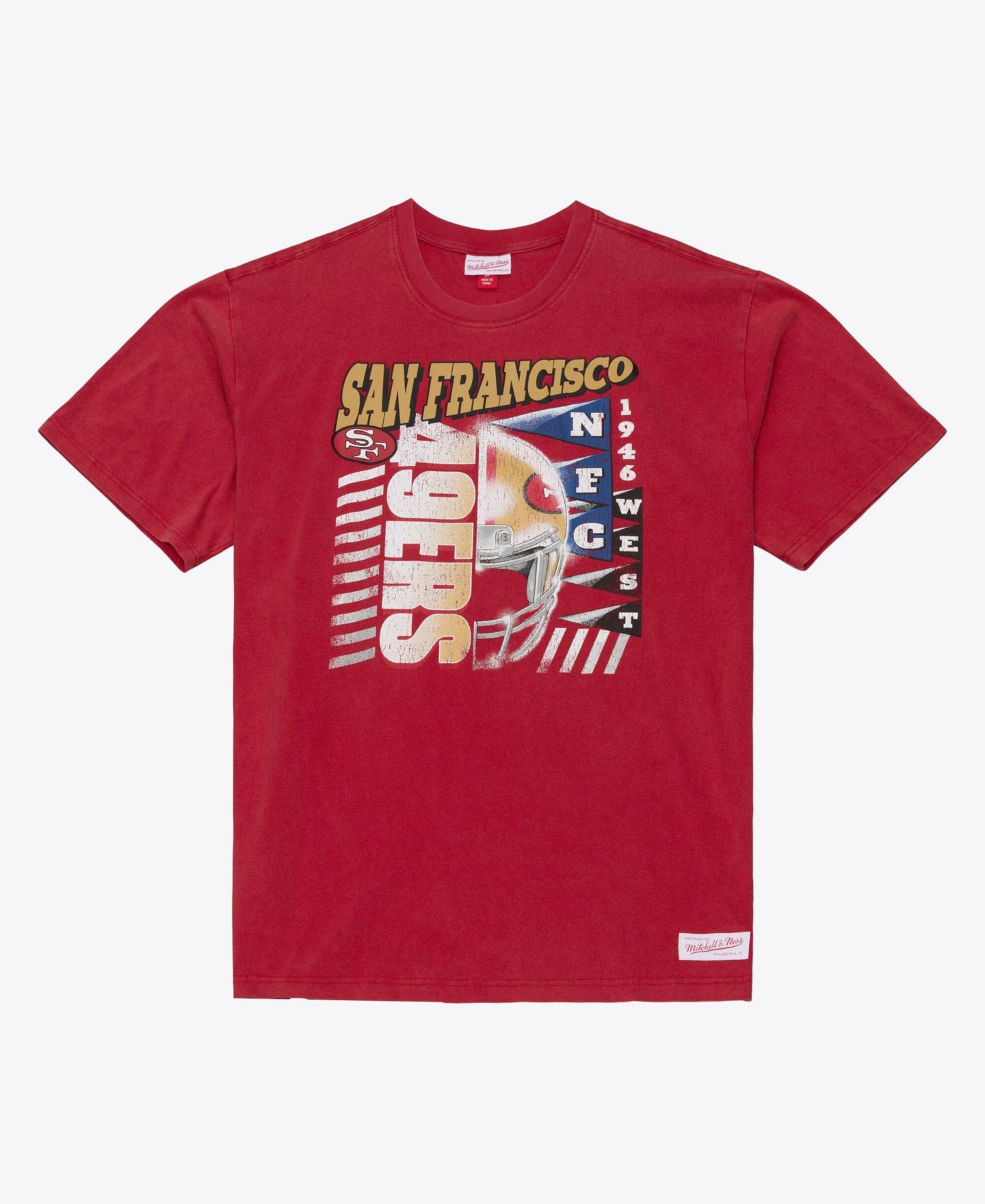 Мужская футболка Mitchell & Ness Mitchell Ness Scarlet San Francisco 49ers Core Essentials Street Graphic — фото 1