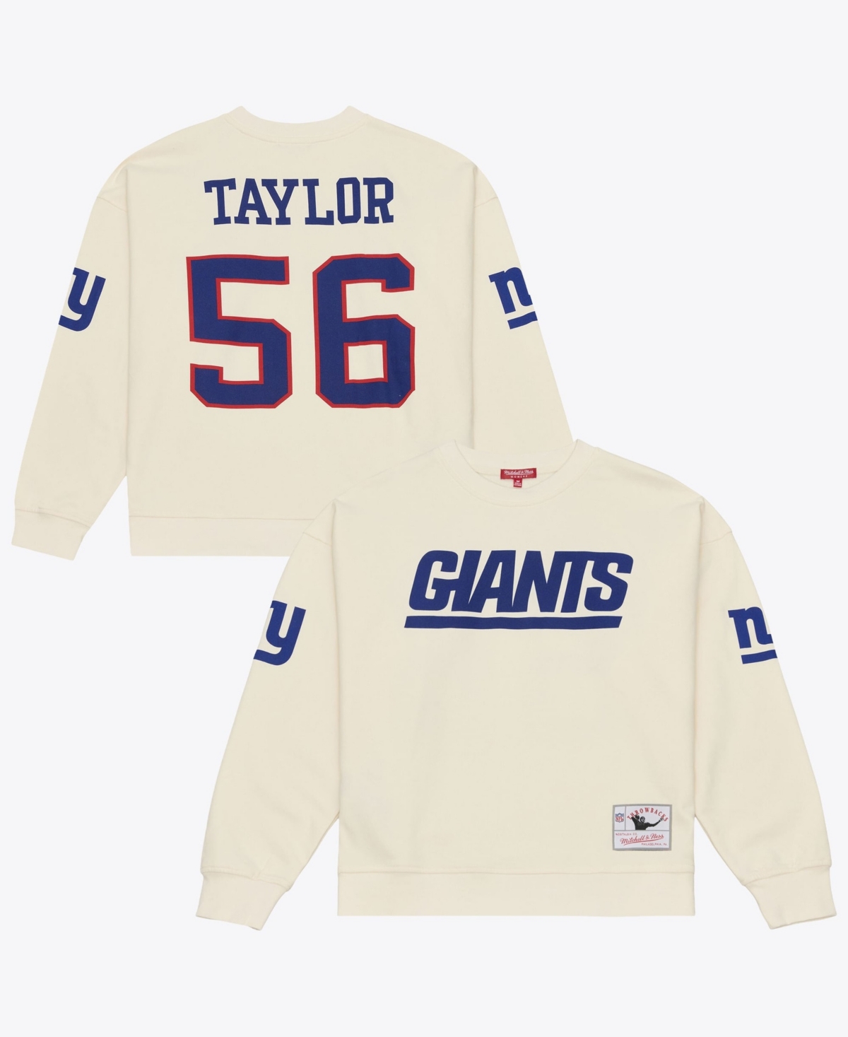 Mitchell & Ness Women's Mitchell Ness Lawrence Taylor Cream New York Giants Name & Number Sweatshirt - Cream