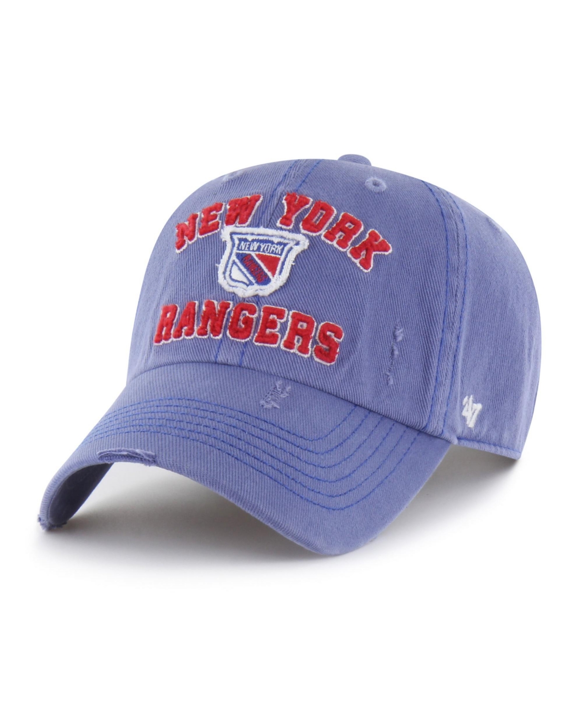 '47 Brand Men's Blue New York Rangers Seymoore Distressed Applique Clean Up Adjustable Hat - Blue