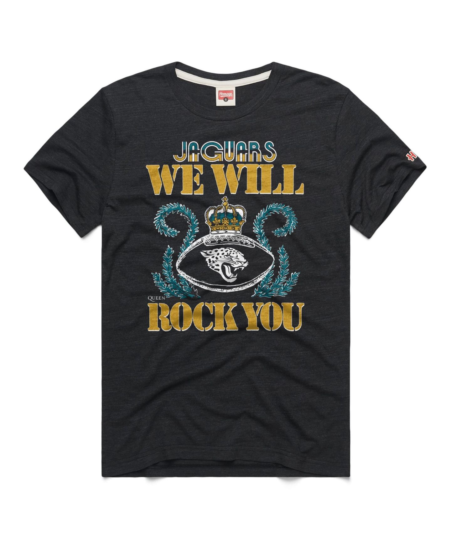 Футболка Homage Charcoal Jacksonville Jaguars 2026 NFL Schedule Queen Tri-Blend — фото 2