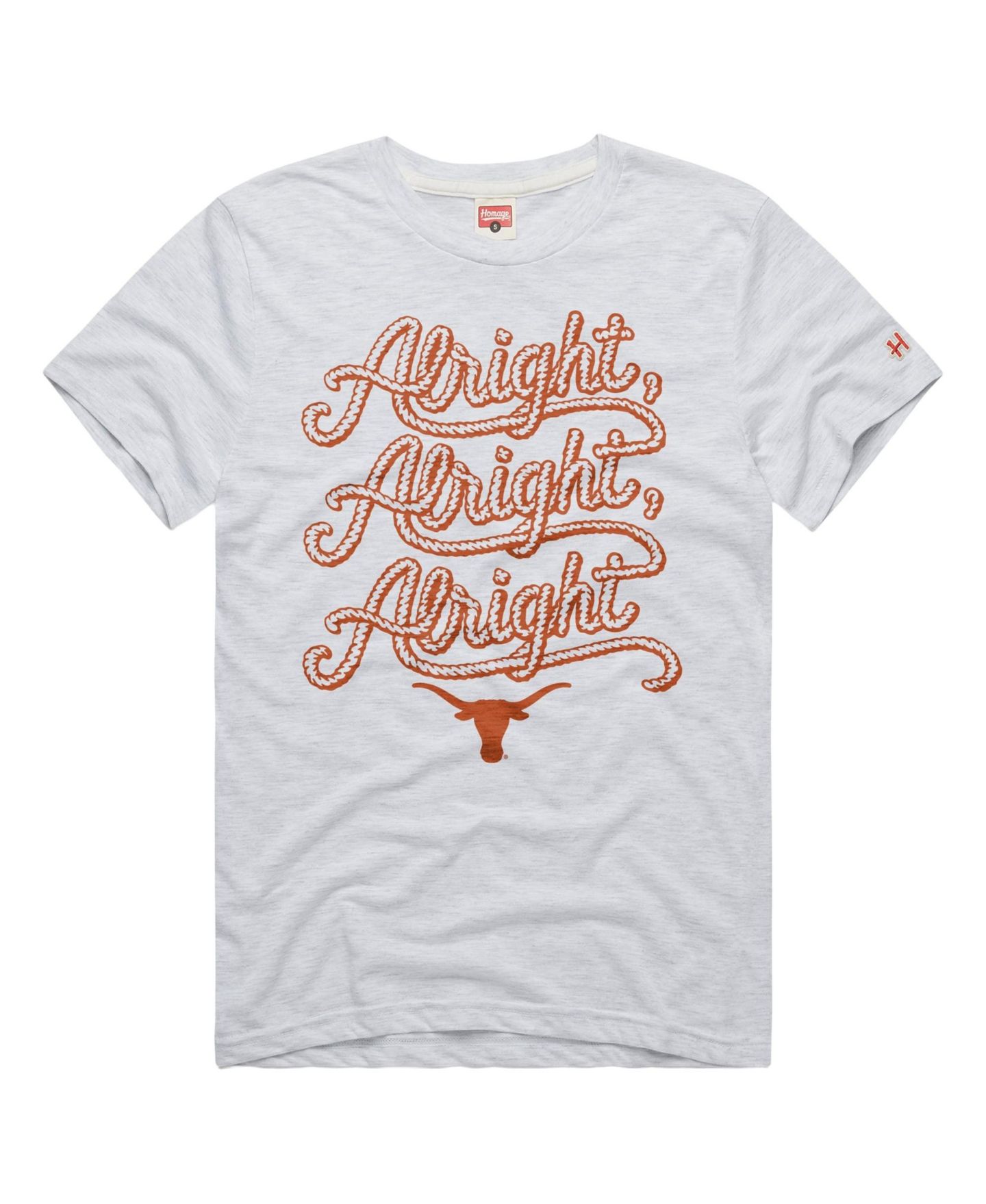 Футболка Homage Ash Texas Longhorns Script Alright Alright Tri-Blend — фото 2