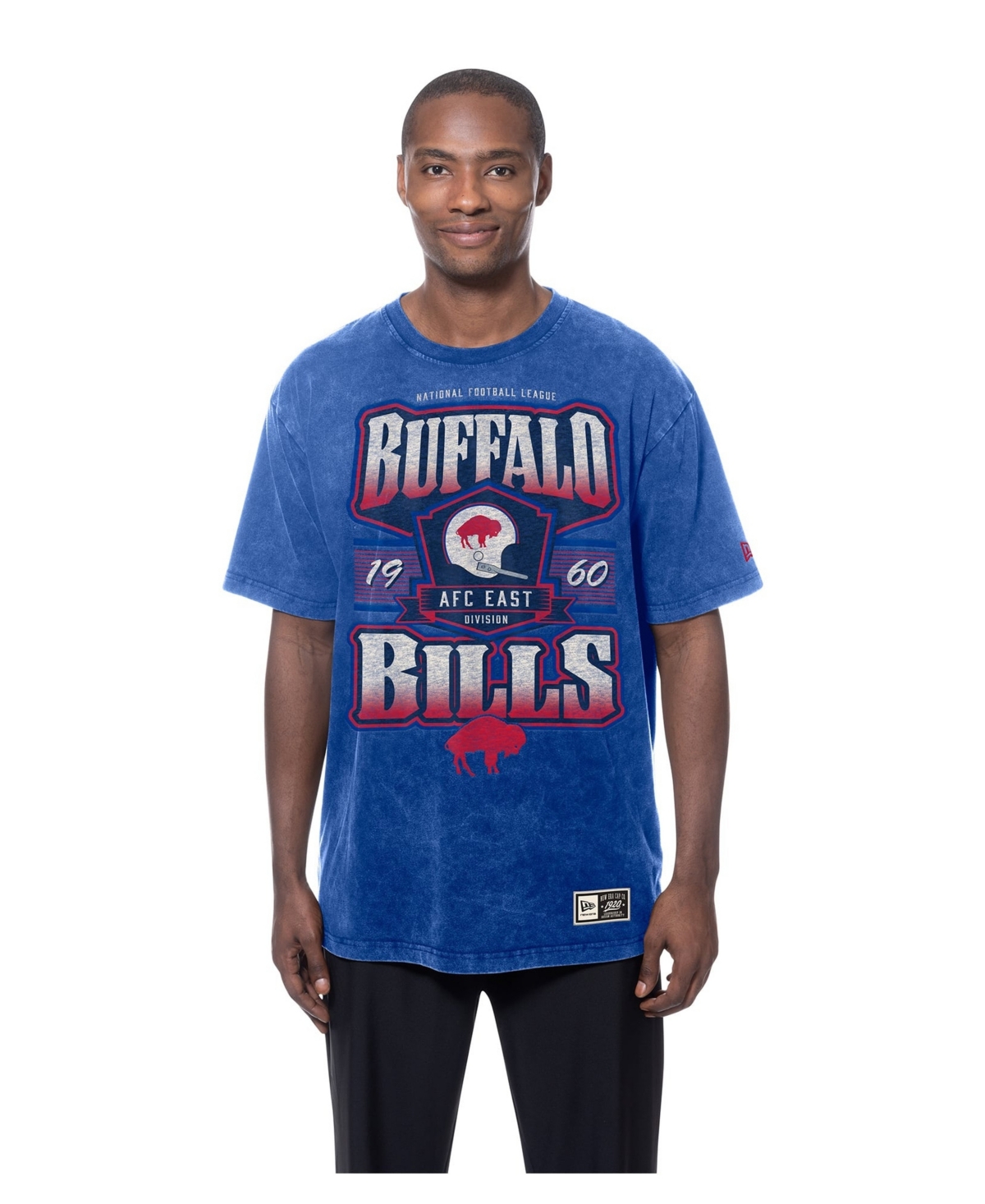 New Era Men's Royal Buffalo Bills Throwback Mineral Wash T-Shirt - Royal