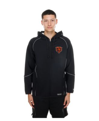 Men's Black Chicago Bears Combine Authentic Raglan Full-Zip Hoodie