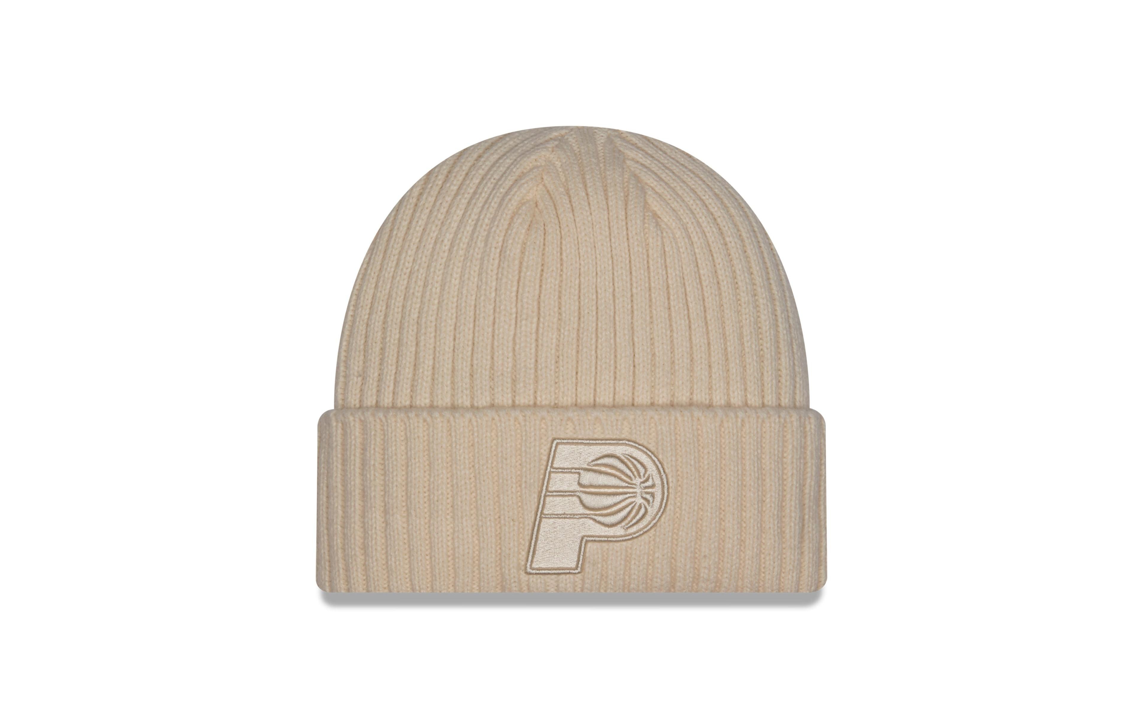 New Era Men's Cream Indiana Pacers Color Pack Cuffed Knit Hat