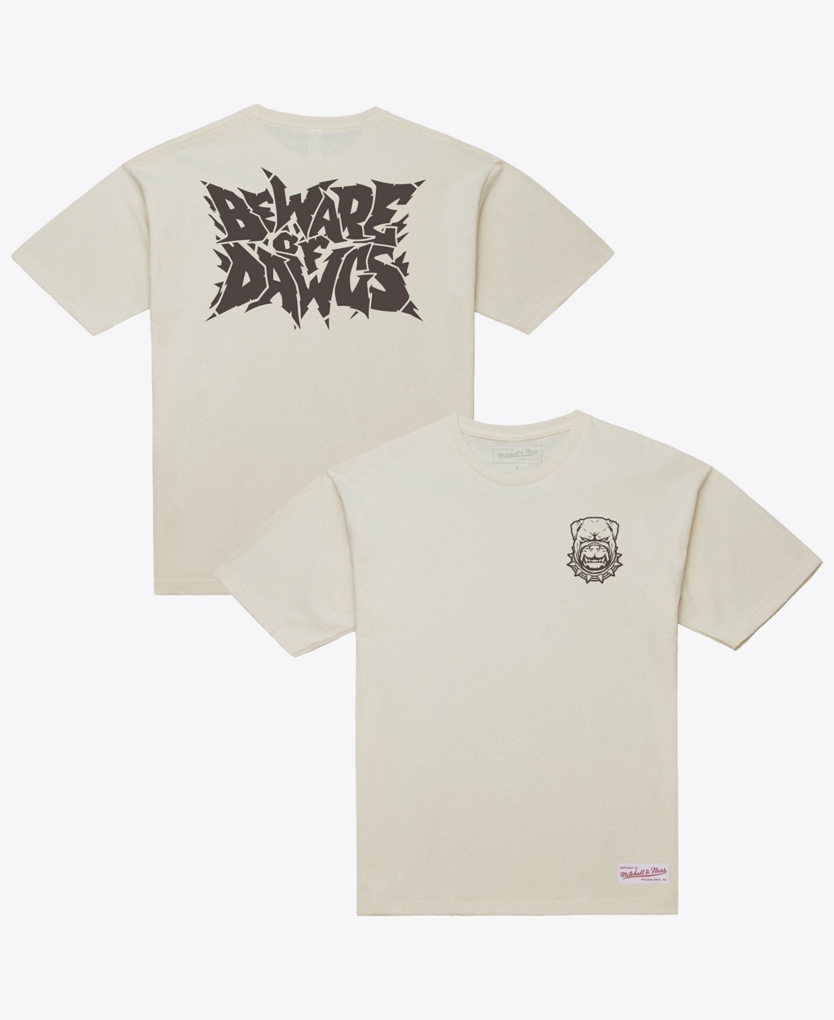 Mitchell & Ness Men's Mitchell Ness Cream Cleveland Browns Beware of the Dawgs T-Shirt - Cream