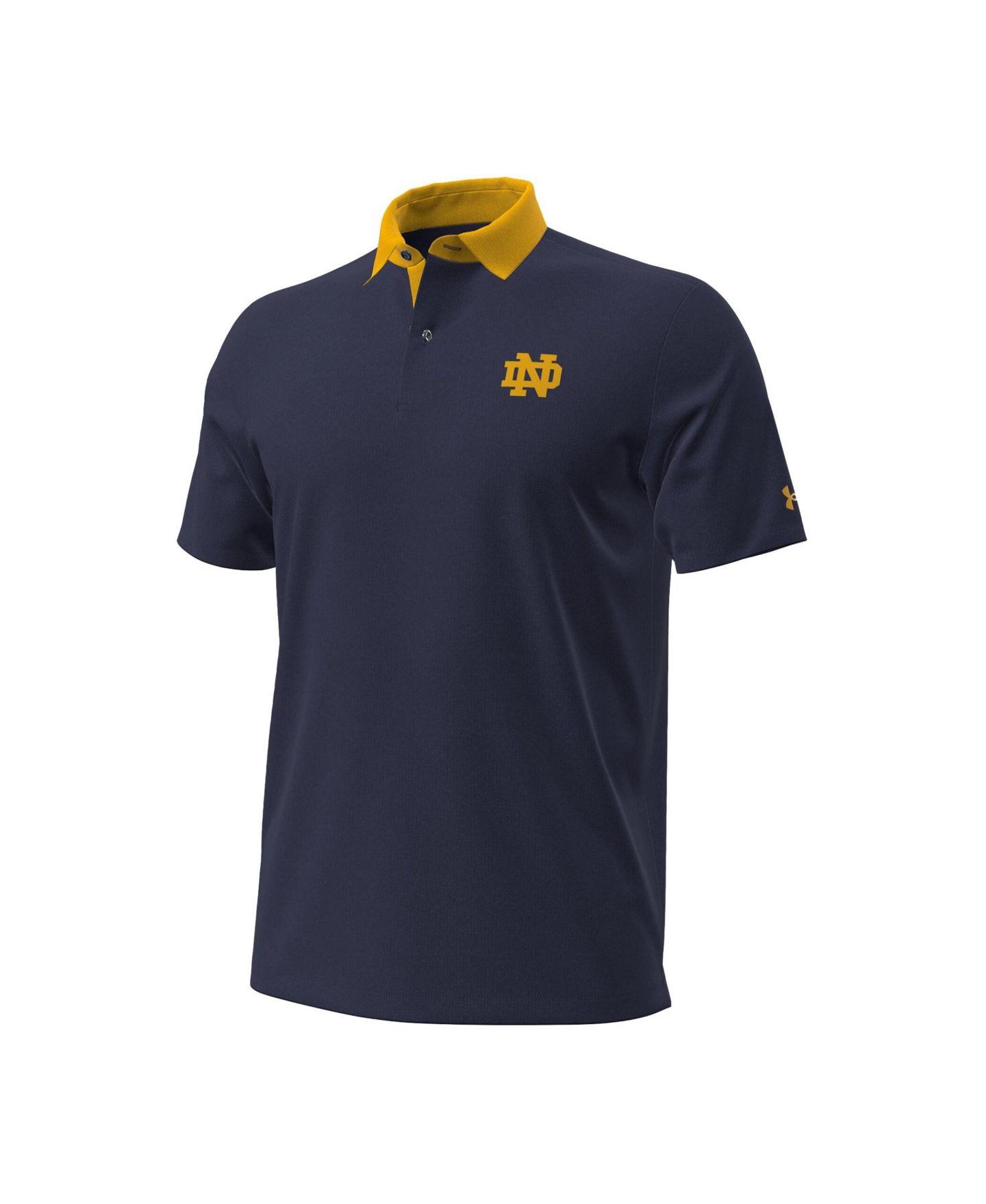 Мужское поло Under Armour Navy Notre Dame Fighting Irish 2026 Sideline Playoff Novelty Polo — фото 2