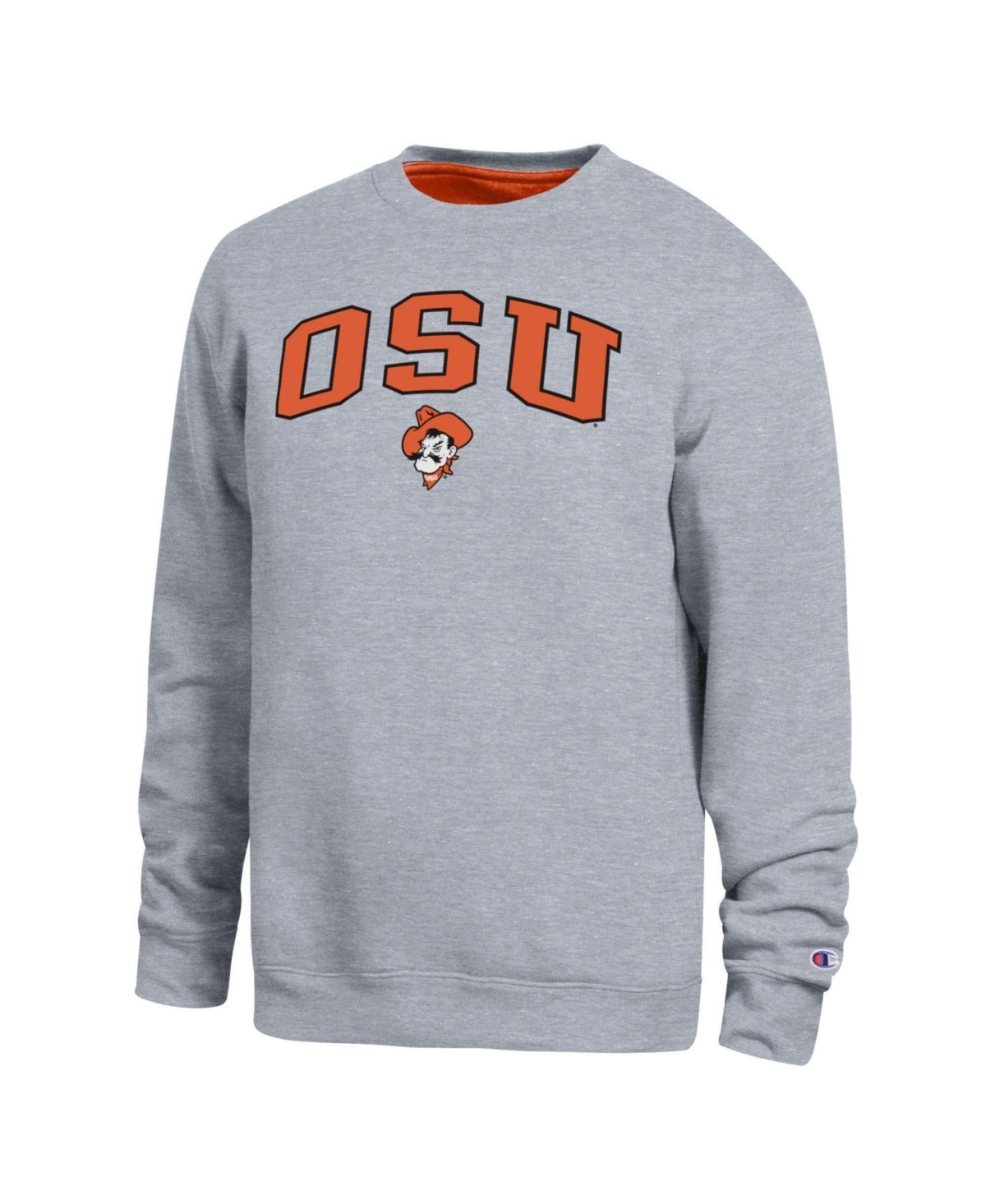 Champion Men's Heather Gray Oklahoma State Cowboys Arch Sweatshirt - Heather Gray