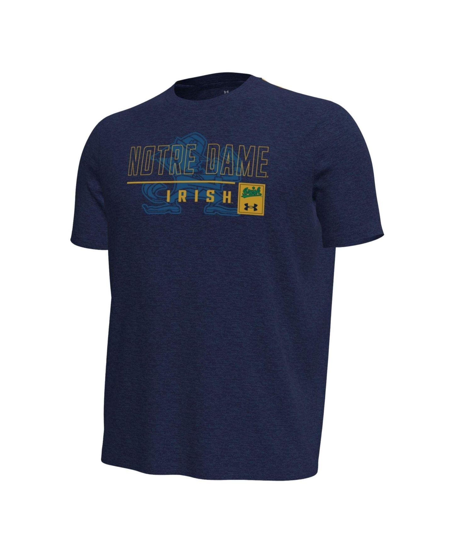 Мужская футболка Under Armour Navy Notre Dame Fighting Irish Gameday Motion Heavyweight — фото 2