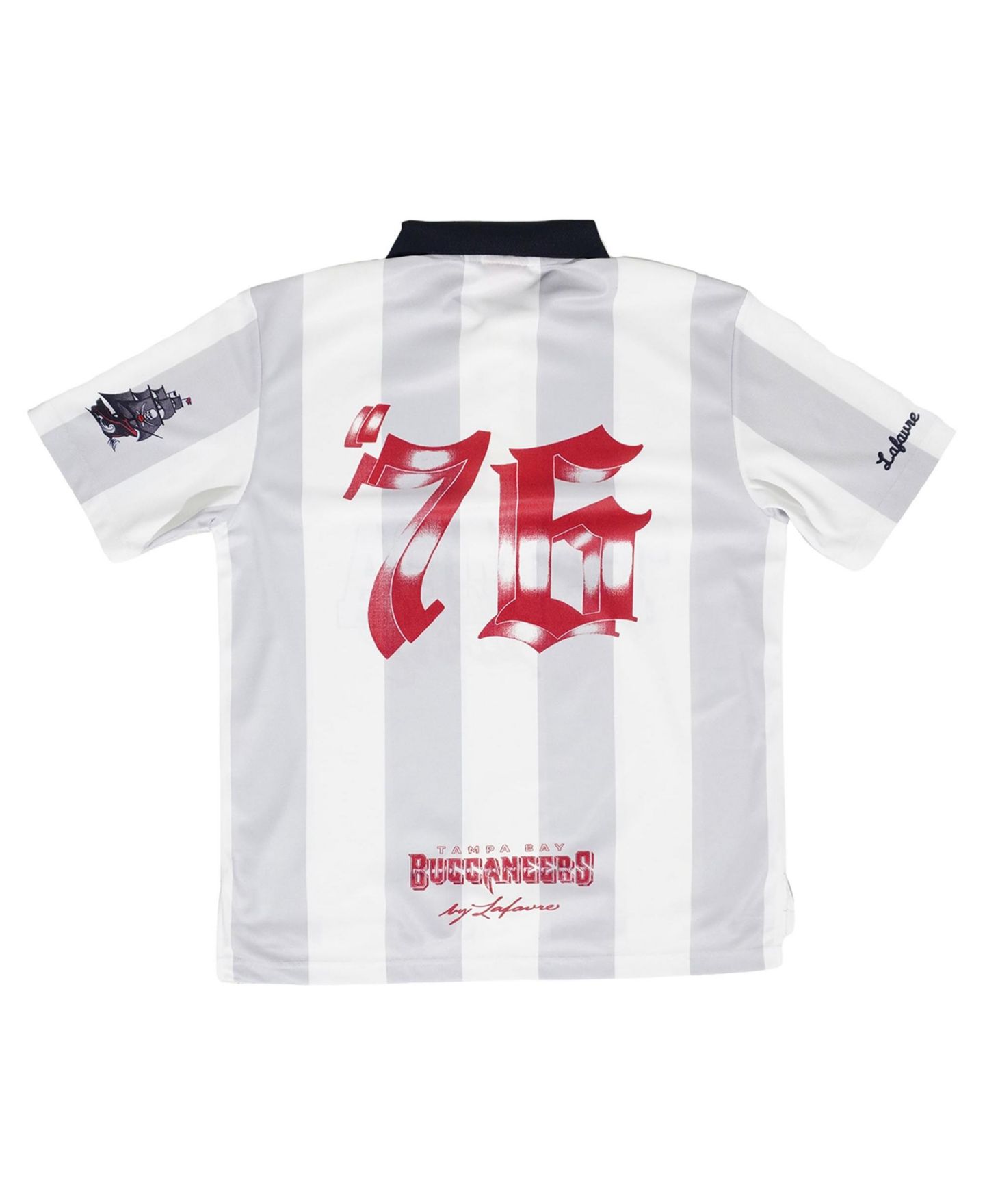 Поло Lafavre White/Gray Tampa Bay Buccaneers Striped Soccer Polo — фото 3