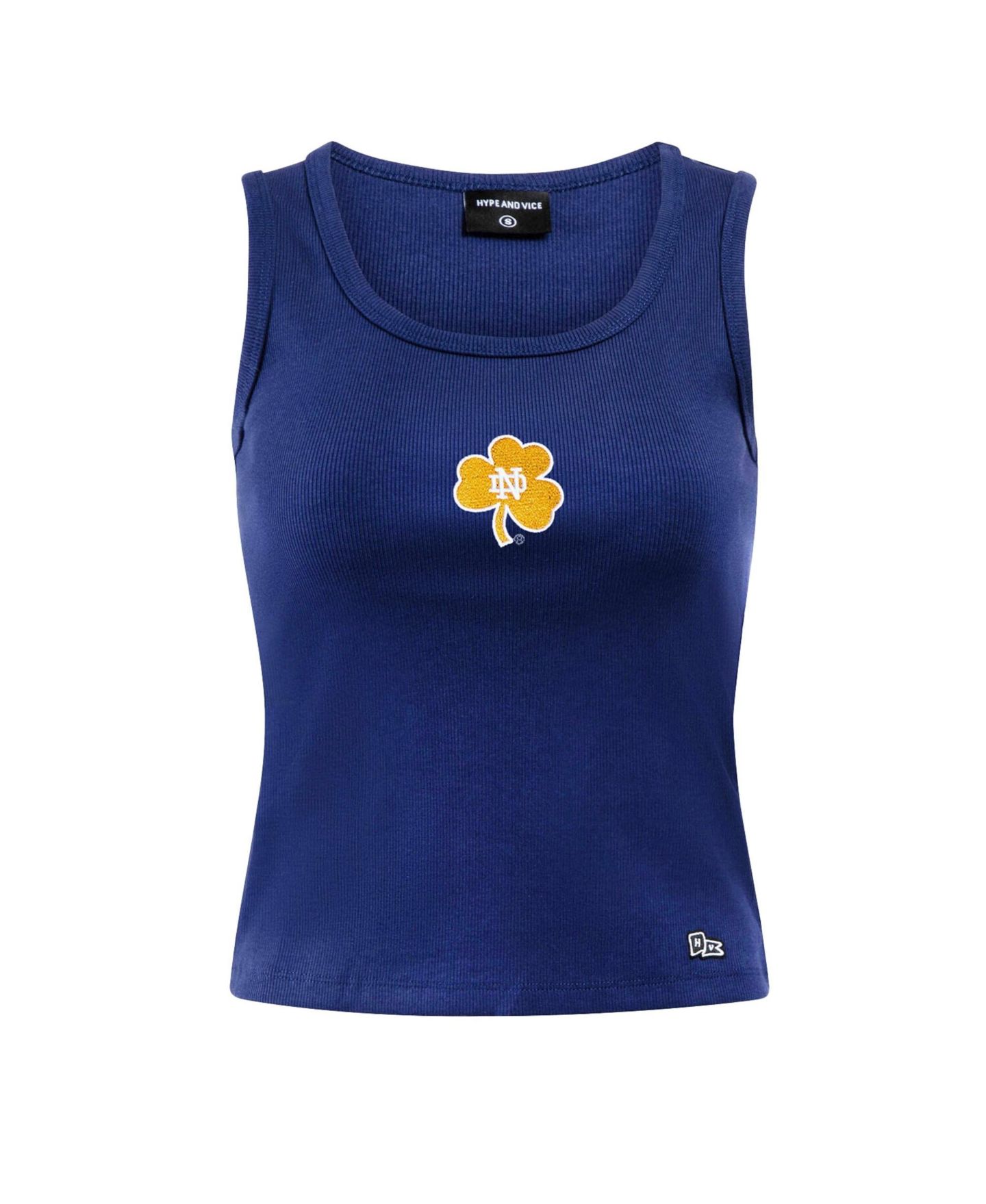 Женский топ Hype And Vice Navy Notre Dame Fighting Irish Primary Logo Ribbed — фото 3