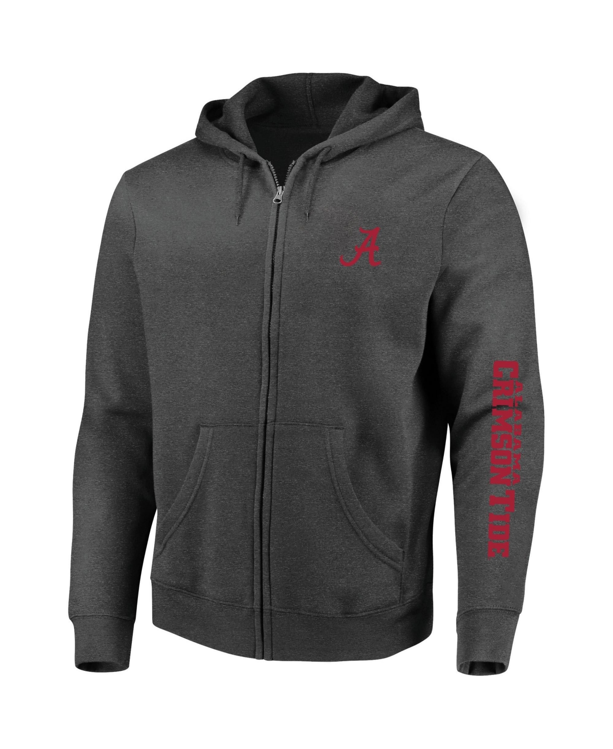 Profile Men's Heather Charcoal Alabama Crimson Tide Big Tall Full-Zip Hoodie - Heather Charcoal