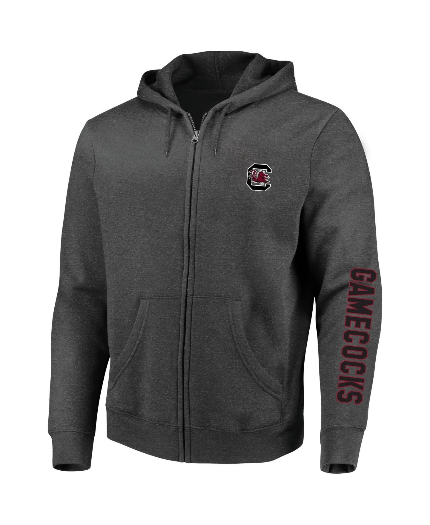 Мужское худи Profile Heather Charcoal South Carolina Gamecocks Big Tall Full-Zip — фото 1