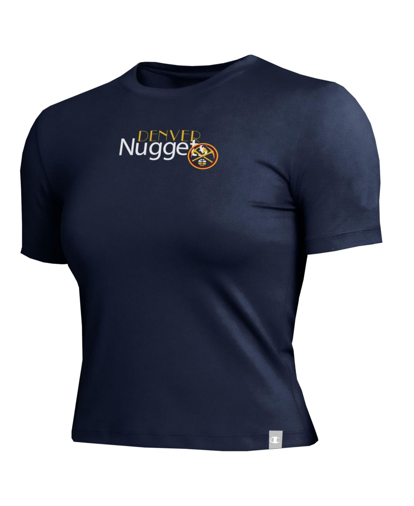 Женская футболка Champion Navy Denver Nuggets Soft Touch Fitted Cropped — фото 2