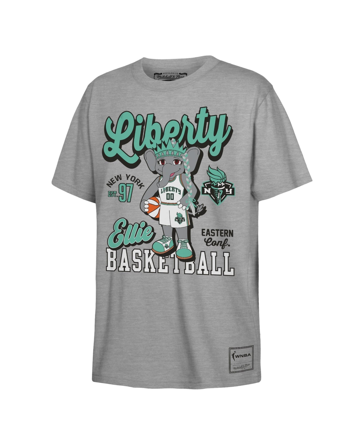 Mitchell & Ness Big Boys' and Girls' Mitchell Ness Heather Gray New York Liberty That Girl T-Shirt - Heather Gray