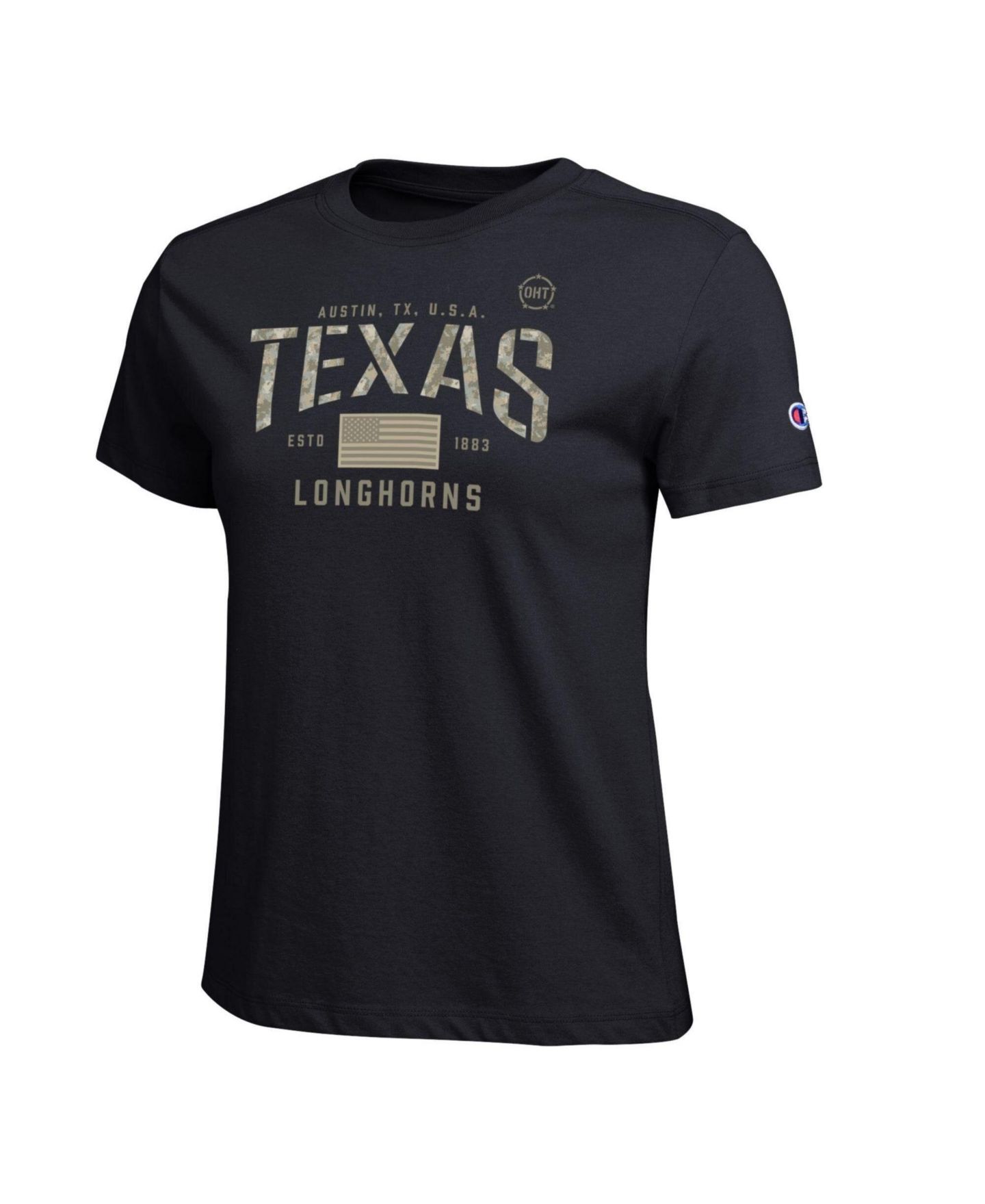 Женская футболка Champion Black Texas Longhorns Operation Hat Trick Core — фото 1
