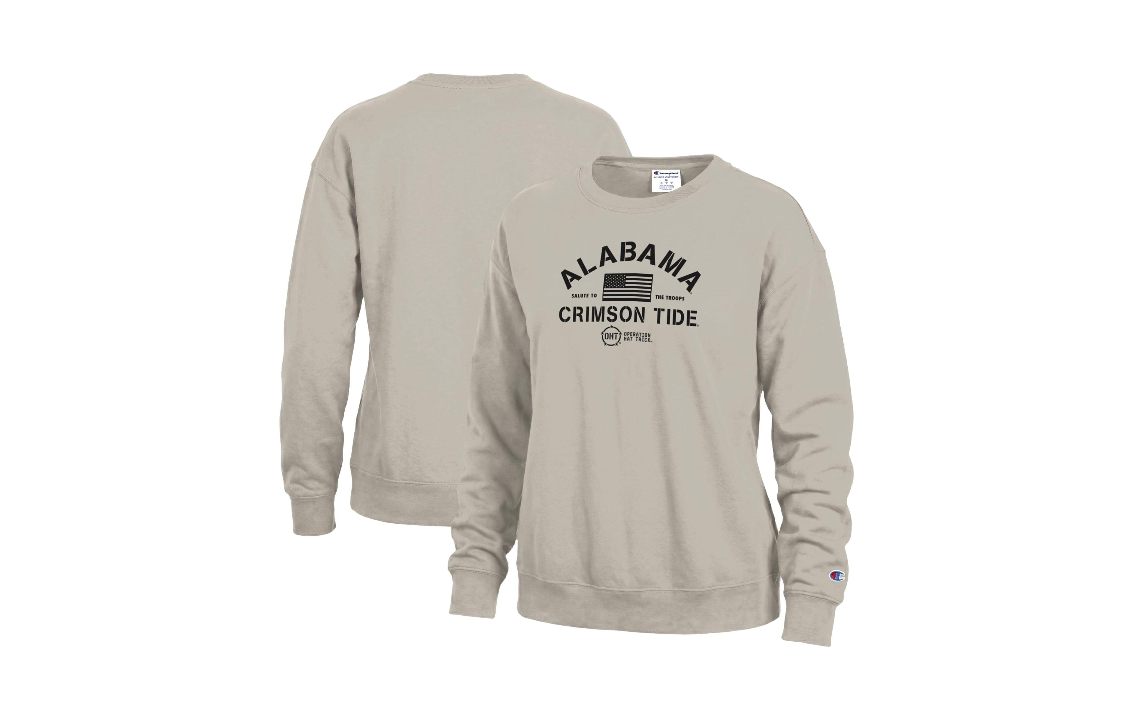 Champion Women's Tan Alabama Crimson Tide Operation Hat Trick Power blend Sweatshirt