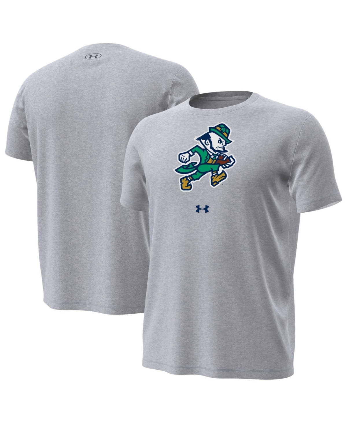 Under Armour Men's Gray Notre Dame Fighting Irish Football Leprechaun Tech Stretch T-Shirt - Gray