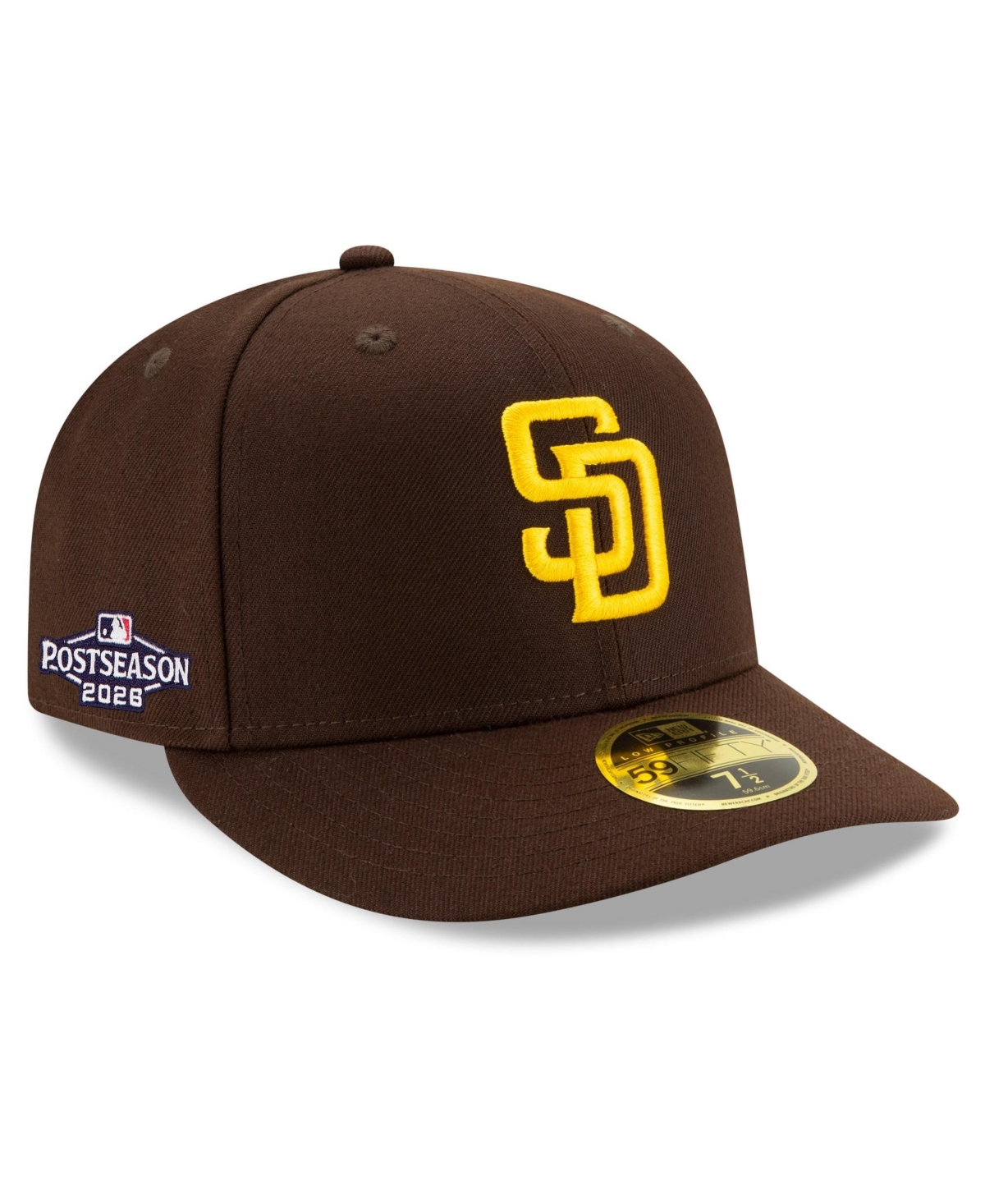 New Era Men's Brown San Diego Padres 2026 Mlb Postseason Side Patch Low Profile 59FIFTY Fitted Hat - Brown