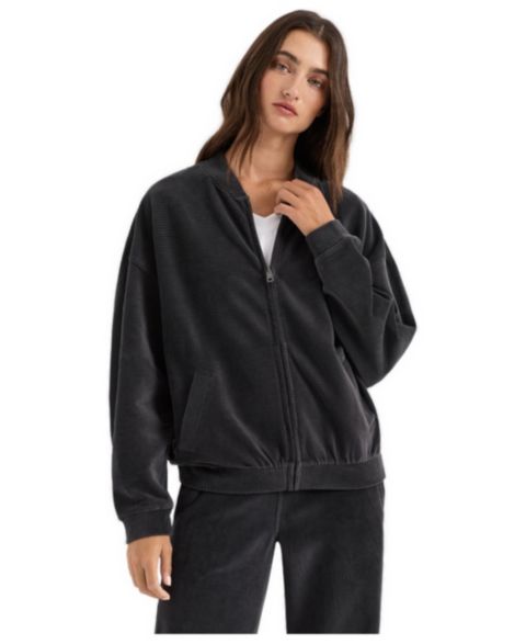 Женская куртка Pact Organic Cotton Relaxed-Fit Ribbed Bomber, цвет: Storm