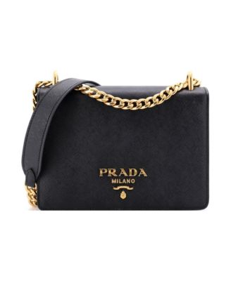 Small Chain Flap Bag Saffiano Leather