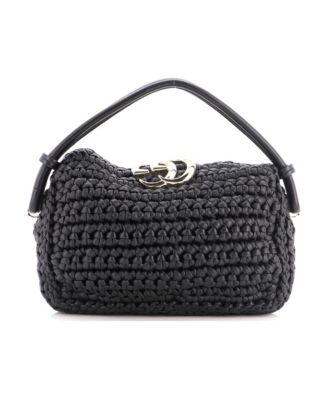 Small Double G Top Handle Bag Crochet Leather
