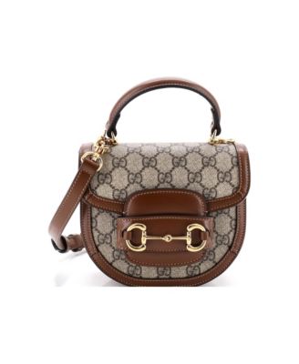 Mini Horsebit 1955 Rounded Top Handle Bag GG Coated Canvas and Leather