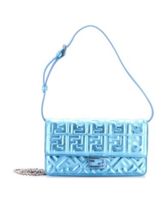 Baguette Wallet on Chain Zucca Embossed Leather