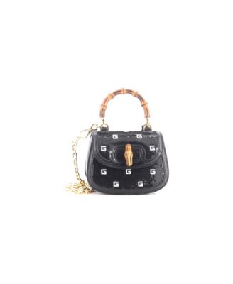 Mini Bamboo 1947 Top Handle Bag Crystal GG Embellished Fabric with