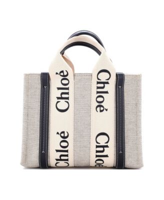 Small Woody Tote Canvas with Leather