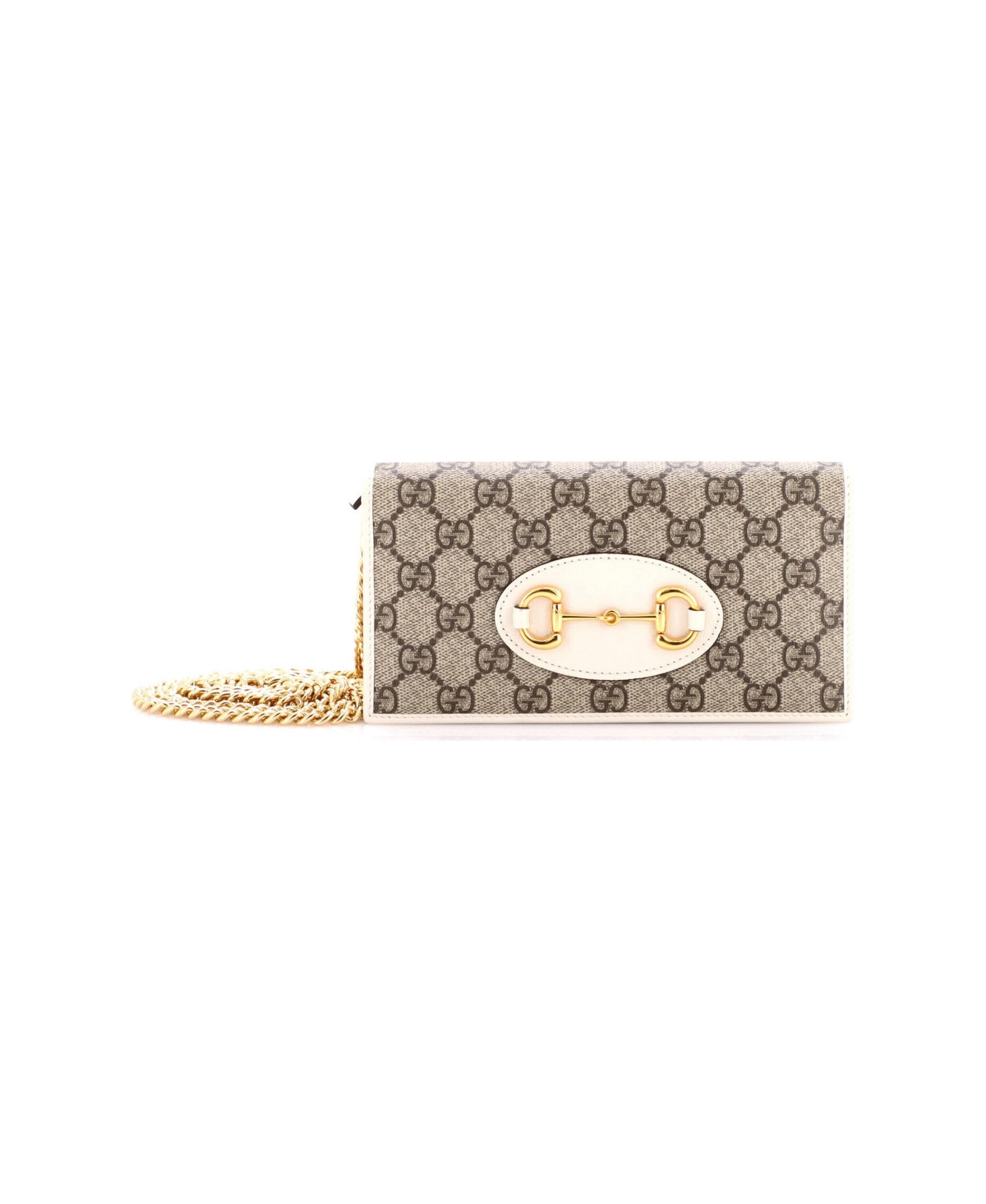 Pre-Owned Gucci Horsebit 1955 Chain Wallet Gg Coated Canvas - Brown