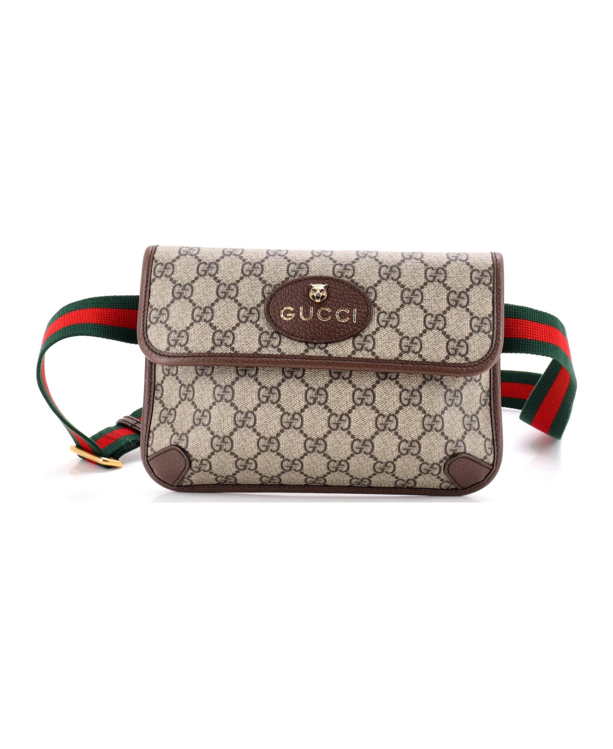 Pre-Owned Gucci Neo Vintage Flap Belt Bag Gg Coated Canvas - Brown