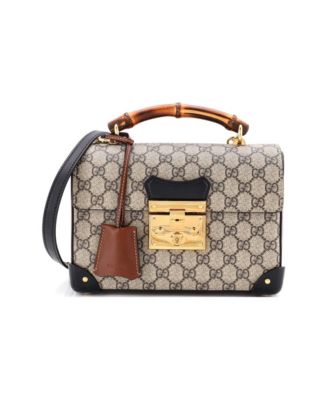 Small Padlock Bamboo Shoulder Bag GG Coated Canvas