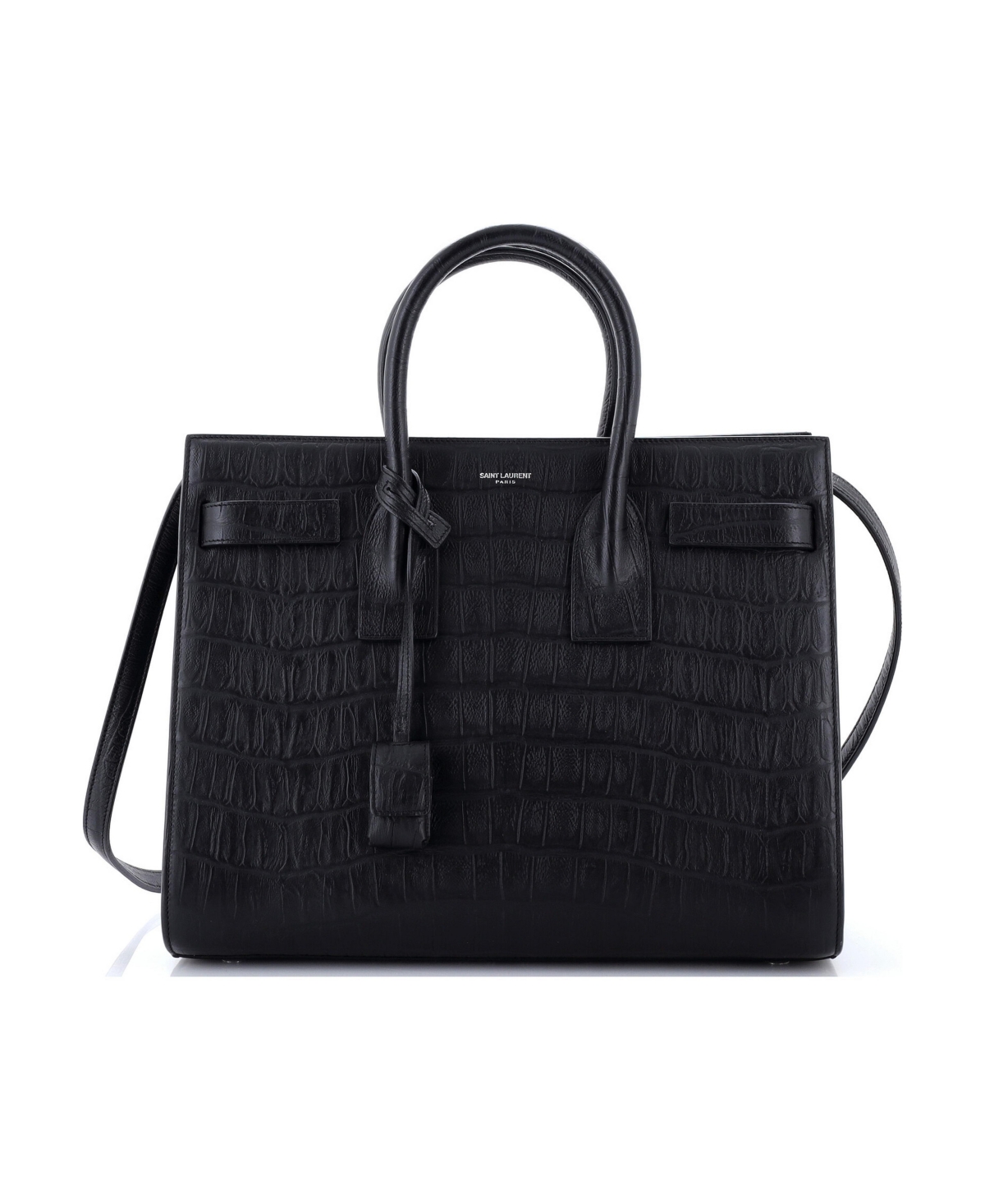Pre-Owned Saint Laurent Small Sac de Jour Bag Embossed Leather - Black