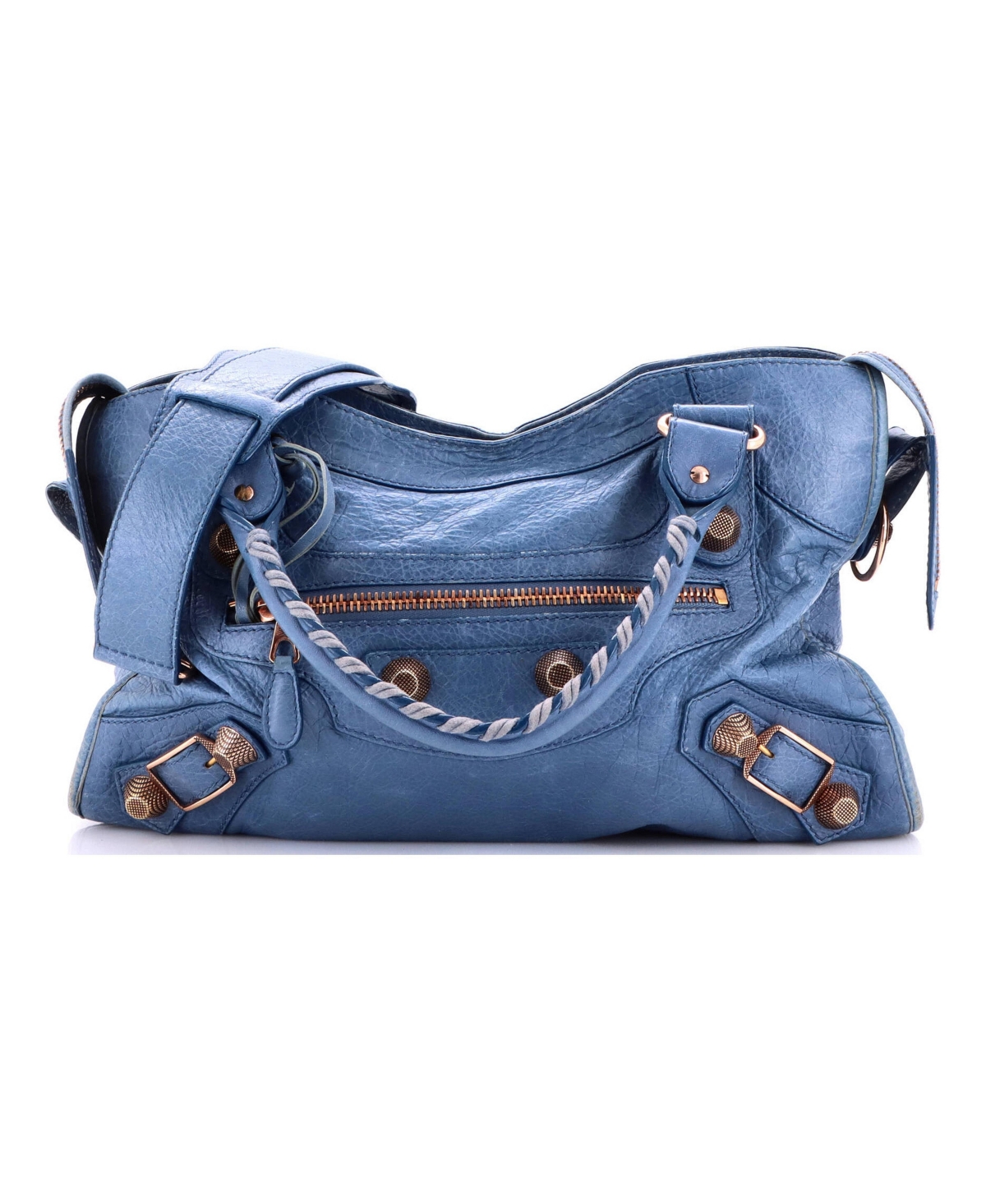 Pre-Owned Balenciaga Medium City Giant Studs Bag Leather - Blue