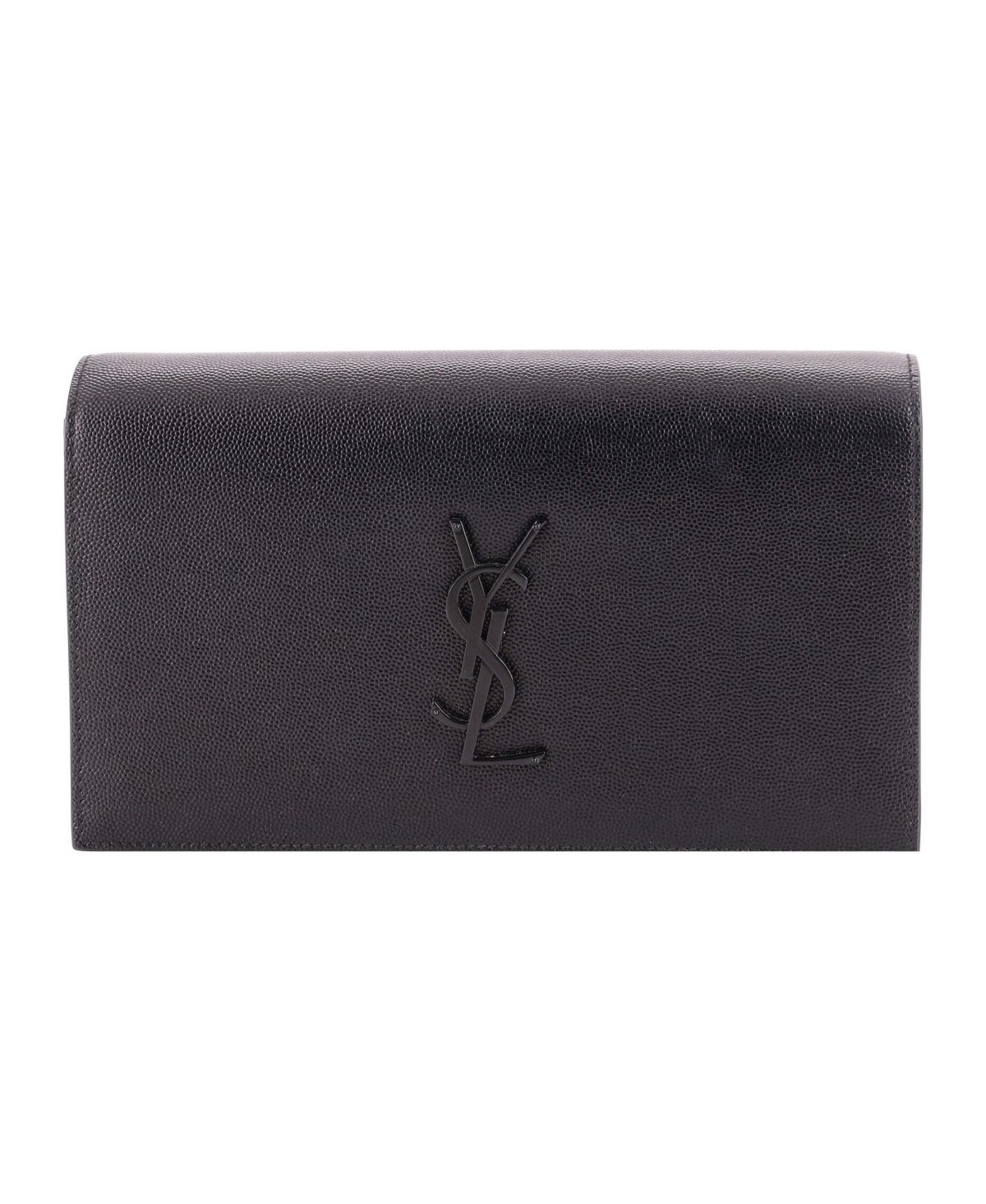 Pre-Owned Saint Laurent Long Classic Monogram Clutch Leather - Black