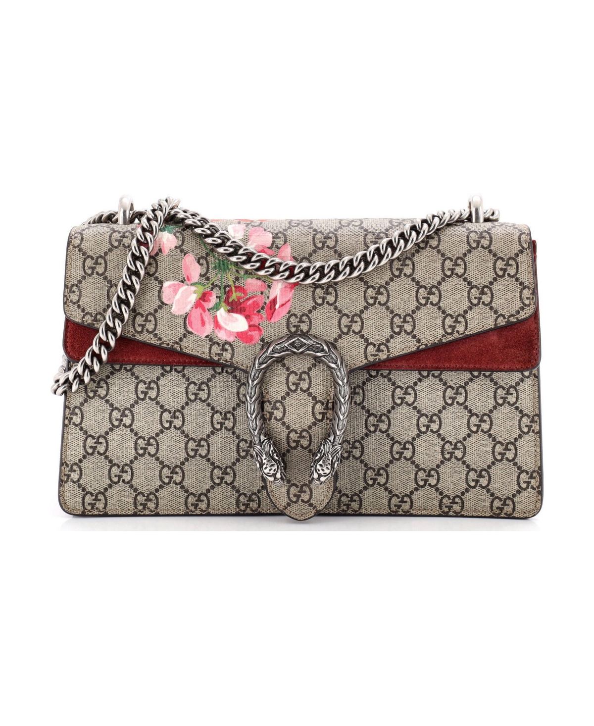 Pre-Owned Gucci Small Dionysus Bag Blooms Print Gg Coated Canvas - Brown